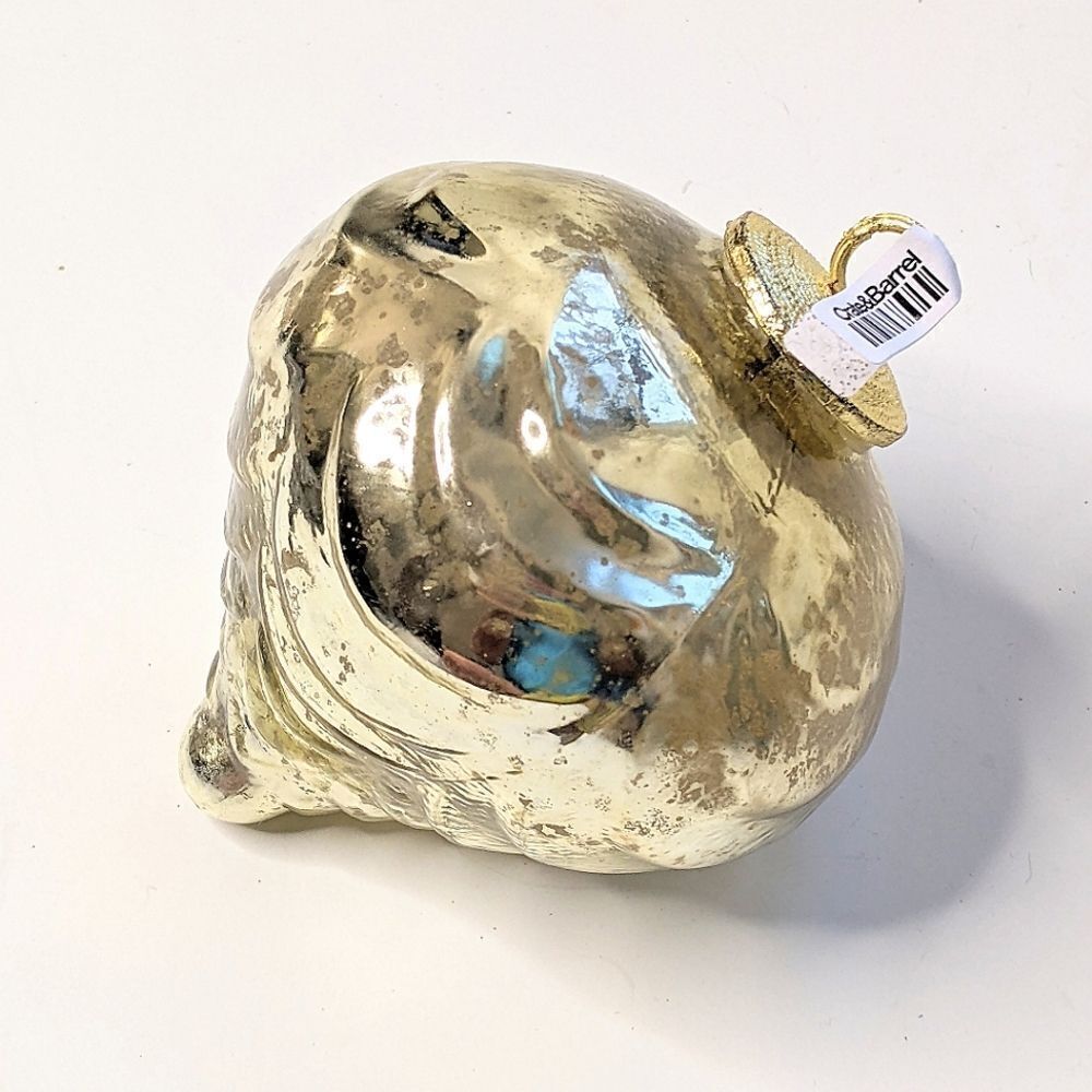 Crate&Barrel Gold Mercury Glass Christmas Ornament